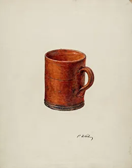 Paul Ward Prints: Earthenware Mug, c. 1940. Creator: Paul Ward