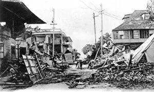 Images Dated 7th March 2008: Earthquake damage, King Street and Harbour Street, Kingston, Jamaica, 1907