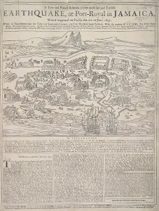 Retribution Prints: Earthquake at Port Royal, Jamaica, 7th June 1692. Creator: Unknown
