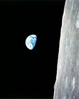 Images Dated 22nd October 2021: Earthrise - Apollo 8, December 24, 1968. Creator: William A Anders