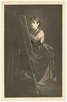 At the Easel – Portrait of the Artist Jeanne Gonzalès, before 1890. Creator: Henri-Charles Guerard