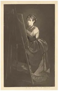 Guerard Henri Charles Prints: At the Easel -Portrait of the Artist Jeanne Gonzales