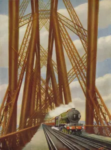 Cecil J Allen Prints: East Coast Express Crossing the Forth Bridge, 1926
