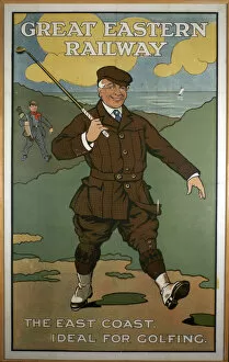 Caddy Gallery: The East Coast, Ideal for Golfing, Great Eastern Railway poster, early 1920s. Artist: John Hassall