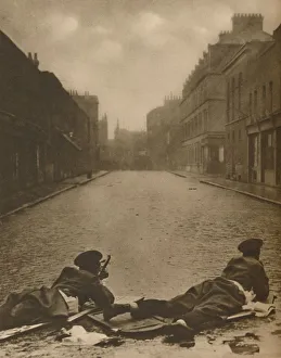 Arthur St John Prints: An East End Episode: Scots Guards on Action at Sydney Street in 1911