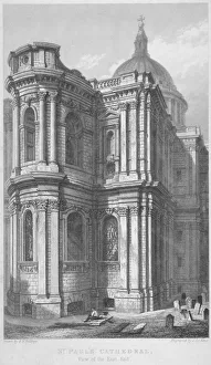 Billings Prints: East end of St Pauls Cathedral, City of London, 1837. Artist: John Le Keux