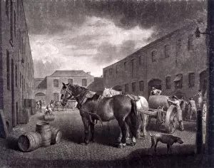 Brewery Gallery: East end of Whitbreads Brewery, Chiswell Street, Islington, London, c1792. Artist