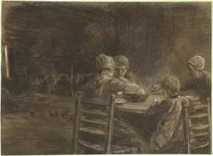 Lieberman Max Prints: East Frisian Peasants Eating Supper, 1893. Creator: Max Liebermann