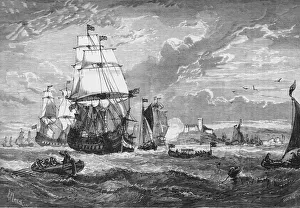East India Company's Ships Leaving Woolwich, c1891. Creator: James Grant East India Company's Ships Leaving Woolwich, c1891. Creator: James Grant