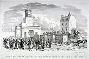 Blackwall Gallery: East India Docks, London, c1825. Artist: Vear