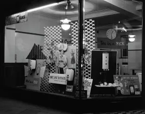 Energy Prints: East Midlands Gas Board shop window, Rotherham, South Yorkshire, 1961