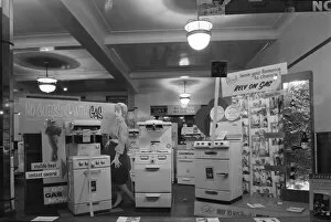 East Midlands Gas Board shop window cooker display, Rotherham, South Yorkshire, 1961
