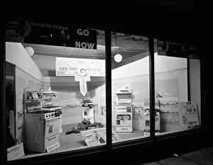 Energy Prints: East Midlands Gas Board shop window cooker display, Dronfield, Derbyshire, 1961. Artist