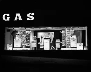 East Midlands Gas Board shop window display, Commercial Street, Sheffield, South Yorkshire, 1961