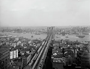 East River and Brooklyn Bridge, New York, N.Y. between 1900 and 1906. Creator: Unknown
