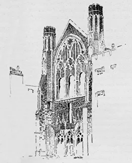 Stone Building Prints: East Front of St. Stephens Chapel as it appeared after the fire of 1834
