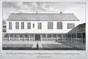 Stepney Prints: East view of the old cloisters at the Church of St Katherine by the Tower