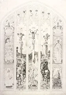 East window in St Margaret, Westminster, depicting the crucifixion, London, 1787