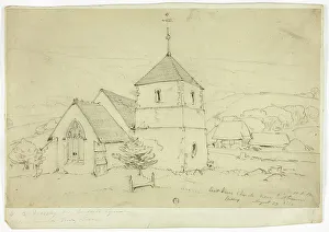 Beverley William Roxby Prints: Eastdam Church near Eastbourn Sussex, Aug. 27, 1866. Creator: William Roxby Beverley