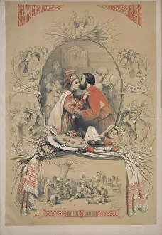 Folk Festival Prints: The Easter kiss, 1862. Creator: Timm, Wassili (George Wilhelm) (1820-1895)