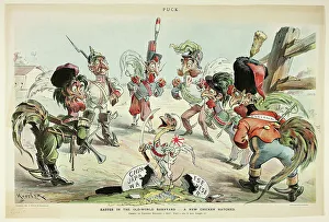Chino Japanese War Of 1894 1895 Prints: Easter in the Old World Barnyard, from Puck, 1895. Creator: Joseph Keppler