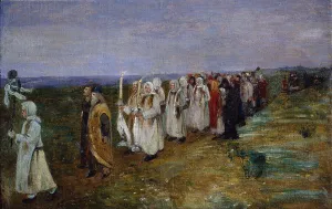 Moveable Feast Prints: Easter procession. Artist: Malinin, Ivan Semenovich (1866-1952)