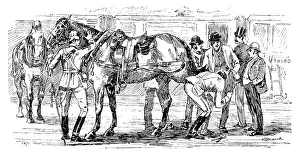 Horse Riding Prints: The Easter Volunteer Manoeuvres: we have to put on a new shoe at the Charing-Cross Station