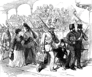 Luggage Prints: The Easter Volunteer Review: early arrivals at Brighton, 1870. Creator: Unknown