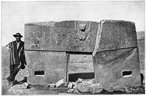 Eastern aspect of the monolithic gate of Akapana, Tiahuanaco, Bolivia, 1901 Eastern aspect of the monolithic gate of Akapana, Tiahuanaco, Bolivia, 1901