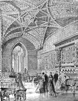 Waterhouse Alfred Prints: Eaton Hall, Cheshire - The Great Drawing-room, 1886. Creator: Unknown