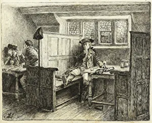 Nosy Prints: The Eavesdropper, c. 1886. Creator: Frederick Barnard