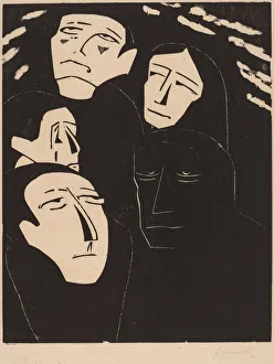 Gramatt And Xe9 Prints: Eavesdropping, 1919-1920. Creator: Walter Gramatté