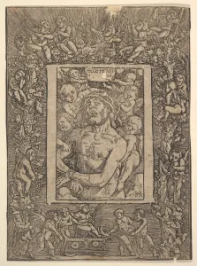 Dionysos Prints: Ecce Homo with Ornamental Border showing the Triumph of Bacchus, 1511