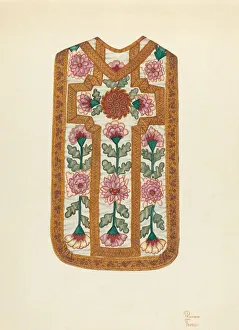 Ecclesiastical Vestment, c. 1939. Creators: Josephine C. Romano, Hal Blakeley Ecclesiastical Vestment, c. 1939. Creators: Josephine C. Romano, Hal Blakeley