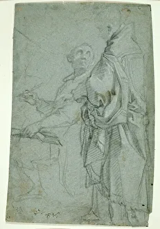 Alter Prints: Two Ecclesiastics: Study for the Disputation on the Holy Sacrament