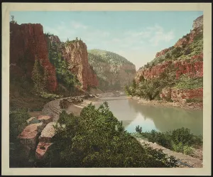 Photochrom Prints: Echo Cliffs, Grand River Canyon, Colo. c1914. Creator: William H. Jackson