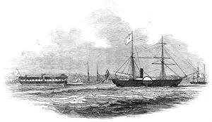 Paddle Steamers Gallery: The Éclair steamer and 'The Lazarette'off Motherbank, 1845