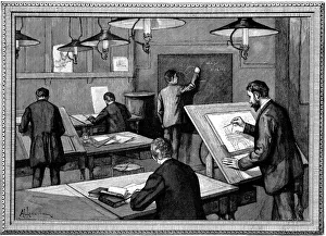 Technical Drawing Prints: Ecole des Ponts-et-Chaussees, Paris, 1894