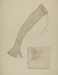 Watercolor And Graphite On Paperboard Collection: Economy Handkerchief and Mitts, c. 1938. Creator: Eva Wilson