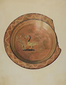Pennsylvanian Prints: Economy Pie Plate, c. 1937. Creator: Ralph Atkinson