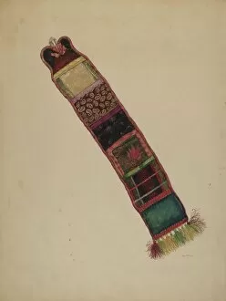 Watercolor And Graphite On Paperboard Collection: Economy Sewing Supply Holder, c. 1938. Creator: Eva Wilson