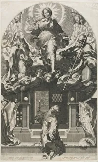 The Ecstasy of St. Francis. Creator: Francesco Villamena (Italian, 1566-1624)