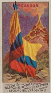 Erupting Prints: Ecuador, from Flags of All Nations, Series 1 (N9) for Allen &amp