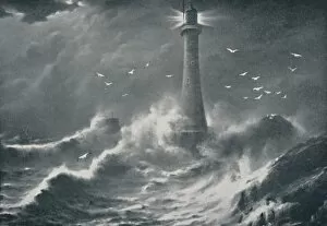 Eddystone Lighthouse Gallery: Eddystone Lighthouse, 1910. Artist: Valentine & Sons Ltd