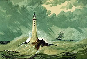 Eddystone Lighthouse Gallery: Eddystone Lighthouse, c1850