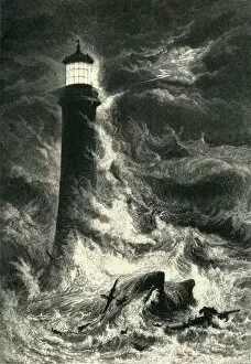Eddystone Lighthouse Gallery: Eddystone Lighthouse, c1870