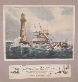 Plymouth Prints: Eddystone Lighthouse, Plymouth, Devon, c1837