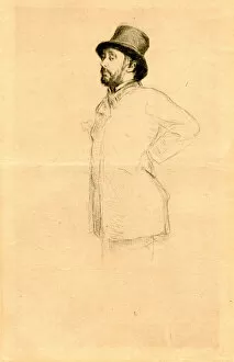 Desboutin Gallery: Edgar Degas au chapeau. Creator: Desboutin, Marcellin Gilbert (1823-1902)