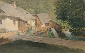 Water Mill Prints: Mill on the edge of the forest, around 1860. Creator: Friedrich Carl von Scheidlin