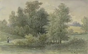 Edge of the forest with stream, c1882. Creator: Jacob Hoffmann